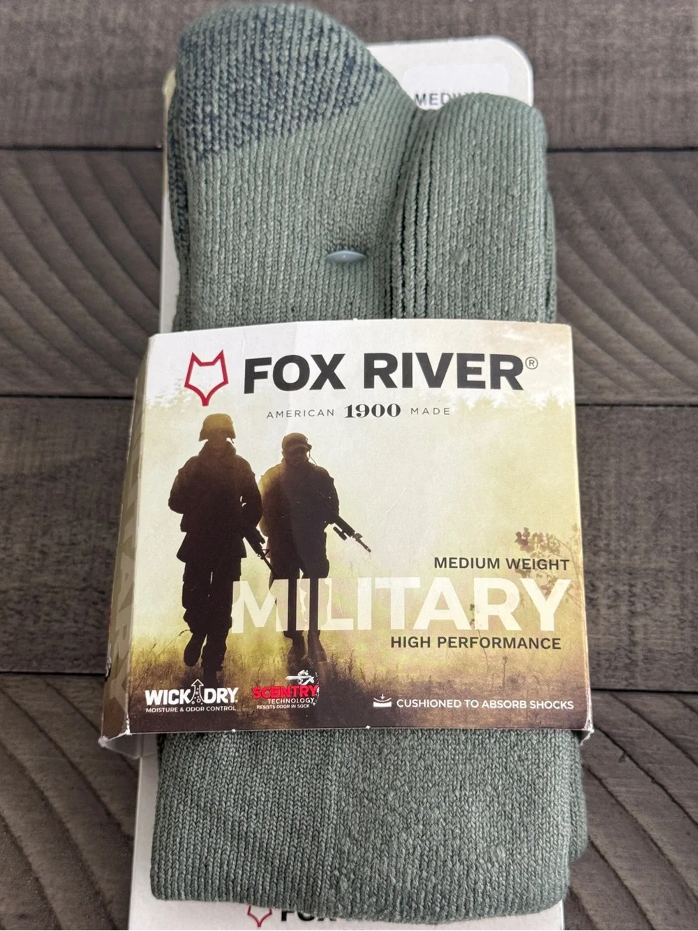 Fox River NWT Men’s M Olive Green Military Medium Weight High Performance Socks